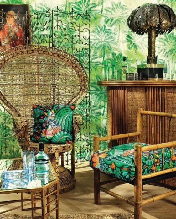 soggiorno decorazione tropicale