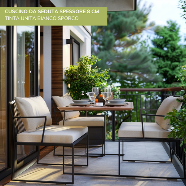 Cuscino Panca Giardino Sunnypillow - 110x60x5 Cm, Rivestimento Rimovibile - Foto 2